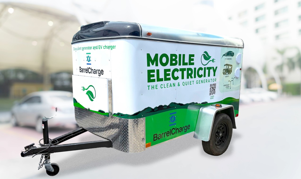 BarrelCharge mobile trailer battery energy system